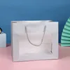 Envoltura de regalo 12 UNIDS Azul Dorado Color Sólido Ventana Bolsas de Envoltura de Regalo Bolsas de Compras Portátiles Grandes de Mano Ropa Bolsas de Almacenamiento de Regalo de Flores 230316