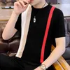 T-shirt da uomo desinger Fashion Summer Knitted Men Maglione Tinta unita Casual Pullover Shirt Slim Tees