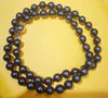 Chaînes 8mm Couleurs Noir Brillant Coquille Ronde Collier De Perles Naturel MER DU SUD Femme Bijoux 35cm 14 ''45cm 18''