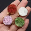 Pendant Necklaces 2pcs/pack 20x28mm Crystal Connectors Natural Semi-precious Stone Pendants DIY For Making Necklace Earrings Bracelets 4 Col