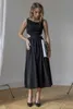 Casual jurken Chiffon Vintage Elegant Formal Evening Party Lange jurken Zwart Wit Sexy Beach Maxi Mouwloze jurken voor vrouwen Zomer 2023 W0315