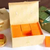 Gift Wrap 1Pcs Handmade Mid-Autumn Fastival Handhold Type Luxury Biscuit Wrapping Party Favors Gift Box DIY Mooncake Box 230316