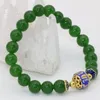 Strand Design 8mm Fashion Green Chalcedony Jades Natural Stone Round Beads Bracciali da donna Fine Jewelry Making 7.5inch B2703