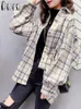 Bluzki damskie Awen Plaid Shirts Women and Tops Long Rleeve Lose Oversizes Casual Korean Cotton Checked Lady Owewear