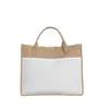 USA Local Warehouse Sublimation Jute Tote bolsas con manijas de lino reutilizable bolsa de compras de comestibles Bolsa de almacenamiento en blanco para mujer Decoración de bricolaje 43*35cm