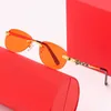 Top lunettes de soleil de créateurs de luxe 20% de réduction tendance sans cadre diamant jambe décorative fleur violette lunettes polyvalentes personnalisées