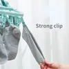 Hangers Racks Clothes Dryer Hanger Children Adults 32 Clips Clothes Dryer Windproof Socks Underwear Plastic Folding Drying Rack Organizer 230316