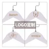 Hangers Racks Name Hanger Custom White Wooden Cloth Hanger Non Slip Shoulder Wood Coats Rack Skirt Garment Organizer Perchas Para La Ropa 230316