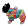 Abbigliamento per cani 6 colori moda arcobaleno cucciolo felpa con cappuccio cappotto corallo Veet inverno caldo tuta con cappuccio vestiti per cani di piccola taglia gatti carino stampa Dhs4A