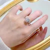 Solitaire 3ct Diamond Ring 100% Real 925 sterling silver Party Wedding band Rings for Women Men Engagement Promise Jewelry