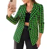 Kvinnors kostymer 2023 Autumn and Winter Women's Fashion Casual Blazer Houndstooth Suit Single Button Coat