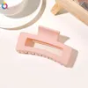 Milk Candy Color Frosted Transparent Ribbon Plastic Hair Claw For Women Girls Back Head Clip Shark Clips Large Size Hairpin Crab Barrettes 1951