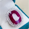 Luxury Lab Ruby Diamond Ring 925 Sterling silver Engagement Wedding Band Rings for Women Men Birthday Party Jewelry Gift
