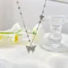 Подвесные ожерелья корейская ожерелье бабочки простые цирконы роскошь для женщин