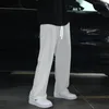 Calça masculina verão calça casual fino moda masculina cinza preto branco calça larga de perna larga masswear de streetwear solto de joggers retos homens 2303316