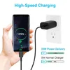 25W Type-C USB-C PD-väggladdare Super Fast Charging Adapter med typ C-kabel för Samsung Galaxy S21 S20 Obs 20 Obs 10 Android