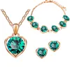 Boucles d'oreilles de collier Set Bracelet Crystal Femmes Bijoux Simple trois pièces Cœur pour le bal