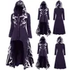 Męskie okopy płaszcze mody unisex dorosłych mężczyzn kobiety 3d print średniowieczny z kapturem Cape Long Cloak Halloween Costume Płaszcz Ponchos Cape Cloak Top Women 230316