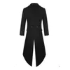 Men's Trench Coats Eu Size Mens Gothic Victorian Black Long Coat Fashion Steampunk Tailcoat Jacket Gothic Jacket Men's Dress 230316