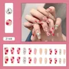 Faux ongles papillon belle fille Nail Art portable presse sur faux conseils avec colle et autocollant 24 pièces/boîte portant des outils comme cadeau