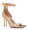 Summer Luxury Uma Sandals Shoes Calfskin Leather Nude Black Patent Leather Stiletto Heel Logo-engraved Party Dress Gladiator Sandalias EU35-43