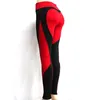 Leggings femininos forma de coração leggings mulheres vermelhas cor preta de cintura alta calça de retalhos de retalhos de retalhos de pernas de fitness elástica de alto tamanho grande e elástico 230316