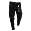 Calça masculina Moda Slim Fit Urban Straight Leg Black Troushers Denim Lápis casual Jogger Cargo S3XL 230314