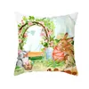 nordic new easter rabbit egg shape linen pillow case living room sofa bed head pillowcase wholesale home reading cushion decorative pillow cover protecors 45cm45cm