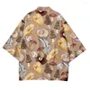 Ethnic Clothing Mushroom Print Beach Fashion Japanese Kimono 2023 Plus Size 5XL 6XL Robe Cardigan Men Shirts Yukata Haori Women's
