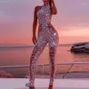 Women's Clothing Sprinkling Gold Sexy Sleeveless Trousers Jumpsuit for Party Club Spring Autumn Women Set