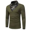 Männer T-shirts 2023 Herbst Winter Camouflage Mode Lange-sleeve Pile Kragen T-shirt Han-ausgabe Freizeit Dünne Mantel t