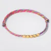 Bracelets porte-bonheur bouddhiste tibétain coloré Yoga perles de cuivre Bracelet créatif à la main noeuds corde tirant pour femmes hommes