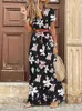 Casual Dresses Fitshinling Bohemian Wrap Long Dress Holiday Beach Pareo High Split Vintage Sexiga Maxi Dresses for Women Clothing Print Vestidos W0315