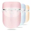 Face Massager LED Beauty Mask 3 kleuren Licht Verminder Rimpels Blitsen onderdrukken Sebum Verwijder vlekken Lighttherapy 230314