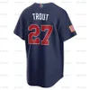 Team USA 2023 Baseball WBC Jersey Classic Mike Trout Bobby Witt Jr. Jeff McNeil Nolan Arenado Nestor Cortes Trea Turner Clayton Kershaw Realmuto Schwarber Top 1