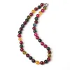 Chaînes colorées Pick Taille 10mm Cristal Tourmaline Collier Charme Bijoux 18 pouces Pour Belles Filles Dames H414