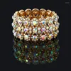 Bangle Women's Fashion Luxury Shiny Rhinestone Stretch Bracelet Handmade 8 Shape Crystal