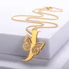 Dainty Big Butterfly Lettres Colliers Pour Femmes Fille Bijoux En Acier Inoxydable Chaîne Initiale Pendentif Collier