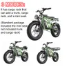 US Stock Freego Fat Tire Electric Bike 20'' 1400W Off-Road E Bike with 48V 22.5Ah Removable Battery 45 Miles Max Speed Electric Motorbike Urban Electric Bicycle