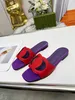 Women Slippers Leather Hollowed out Sandals Interlocking cut-out slide sandal High Heels Female Flat Heel Casual Shoes Thick Bottom Rubber Beach Slippers