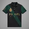2023S Новая рубашка Polos Мужская хлопчатобумажная вышивка сплит с коротким рукавом повседневное контрастное футболка Asian Size S-6xl