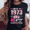 1973年に作られたTshirtレディースTシャツ49歳の花50妻の誕生日ギフト印刷されたカジュアルパターントップ230316