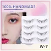 Falska ögonfransar W-7 Naturligt simulerade tjocka transparenta stam Fake Eyelash Glimmer Nybörjare Makeup Tools Lashes Hand Made Lashfalse