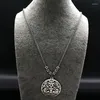 Hänge halsband runt långt rostfritt stål chocker halsband kvinnor juveleris silver färgträd av liv smycken colgante n18051s07