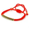 Charm Bracelets Macrame Braiding Bracelet Women Gift Rose Gold Color CZ Rope Weaven Vintage Style Good Luck Symbol