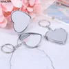 Kompakta speglar DA04 PORTABLE TWOSIDE Folding Make Up Mini Makeup Key Chain Pocket Women Cosmetic Ring 230314