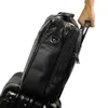 ブリーフケース装備デザイナー本物のレザービジネス17インチラップトップブリーフケース大きなドキュメントバッグ男性旅行バッグブラックハンドバッグ1224