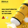 Masturbadores ZEMALIA, masturbador masculino, juguete sexual, taza de placer para hombres, funda estroboscópica con silicona suave texturizada en 3D, portátil 230314