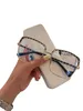 30% rabatt på lyxdesigner Nya herr- och kvinnors solglasögon 20% rabatt på Chen Weiting's samma C-rökelse Myopia Frame Woven Leg Net Red Glasses Anti-Blue Light Professional