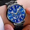 Relojes de pulsera para hombre, reloj de negocios de lujo con correa de acero inoxidable, relojes de cuarzo impermeables informales, reloj de pulsera con pantalla de fecha y calendario para hombre